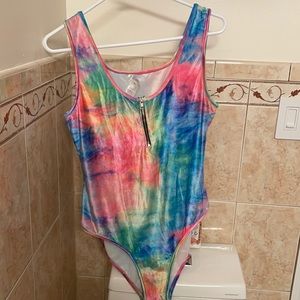 Tie dye velvet body suit, iheartraves